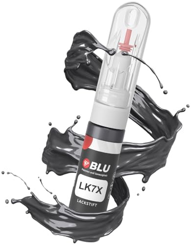 BLU Lackstift Auto kompatibel für VW LK7X GRAU Island Grey | Auto Lack Reparatur 2in1 Ausbesserungslack Pinsel + Nadel