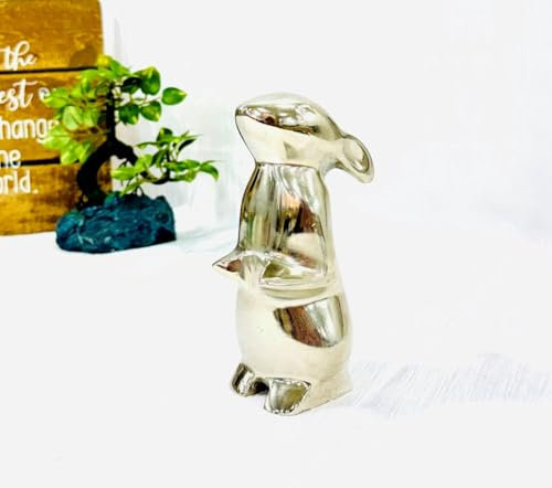 Nautical Replica Hub Chrom Skulptur, elegante minimalistische Figur für Büro und Innendekoration, moderne Kunst Set, Deko Regal für Haus, Büro, kleines Kaninchen, 2,5 x 2,75 x 6