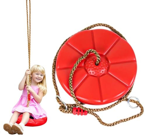 Kletterseil Schaukel,Tellerschaukel,Kinderschaukel,Schaukel Outdoor aus stabilem,witterungsbeständigem Kunststoff,Hängeschaukel für Kinder,Baumschaukel für Outdoor & Indoor,bis 150 kg belastbar