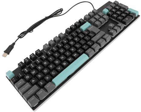 Clavier avec de Grandes Lettres Câble, Clavier USB élégant avec Un éclairage USB rétro-éclairé érygénomique Empêche de Glisser pour Ordinateur Portable (#1)