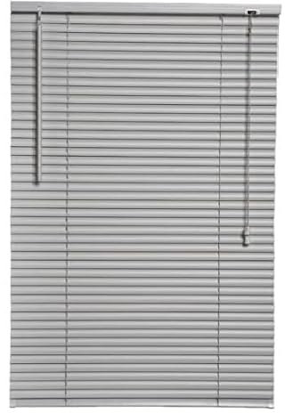 Grey Plain PVC venetian Blind - Width 170cm x Drop 150cm - 25mm Horizontal Slats - Easy Fit Trimmable fitting with Tilt control Wand Mechanism