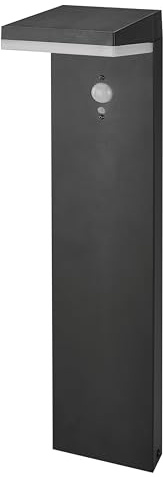 EMOS - Solar LED-Stehleuchte VEREA mit Bewegungsmelder für Haus und Garten - wasserdichte Solar Wegeleuchte mit Sensor, Helligkeit 460lm, Warmweiß - Gehäuse aus Aluminium zur Bodenmontage