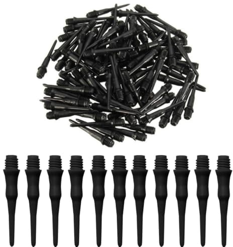 Naisfei Dartspitzen Kunststoff, Schwarz, 100 Stück