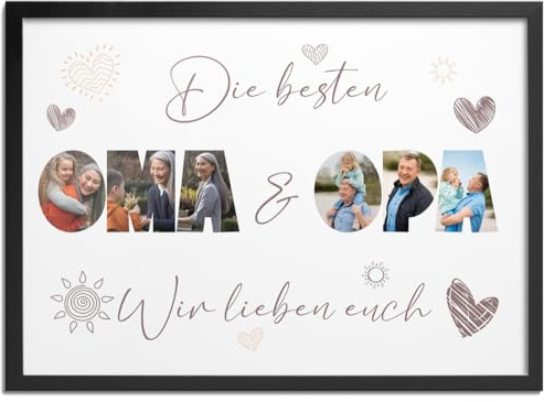 Pictalia - Personalisierter Bilderrahmen, Geschenk für Großeltern, Oma und Opa Geschenk, Grosseltern Geschenk, Bilderrahmen Oma und Opa, Geschenke für Grosseltern, Beste Oma, Bester Opa Geschenk