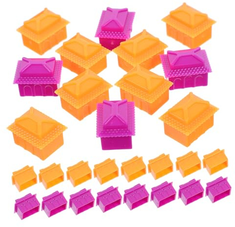 Gatuida 40 Stück Teiliges Brettspiel Ersatzspielsteine Große Leichte Spielfiguren in Hausform Praktische Spielzubehör für Rich Man Brettspiel Tragbar und Vielseitig für Spiele und