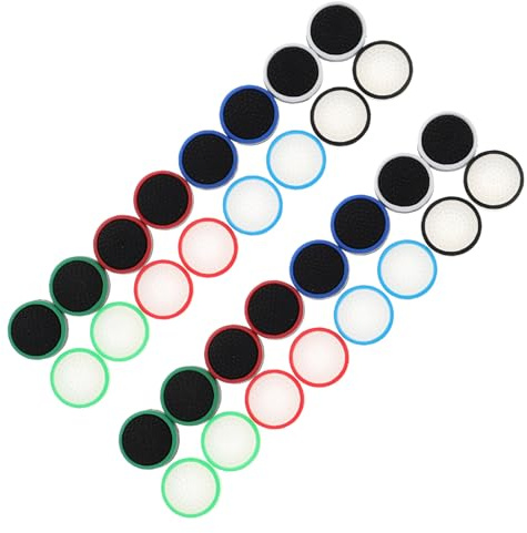VERDANVERSE 32 Pièces Silicone Joystick Caps Glow-in-The-Dark Thumbstick Grip Covers Anti-Slip Controller Accessories Compatible with Nintendo Switch Noir Blanc Bleu Rouge Vert