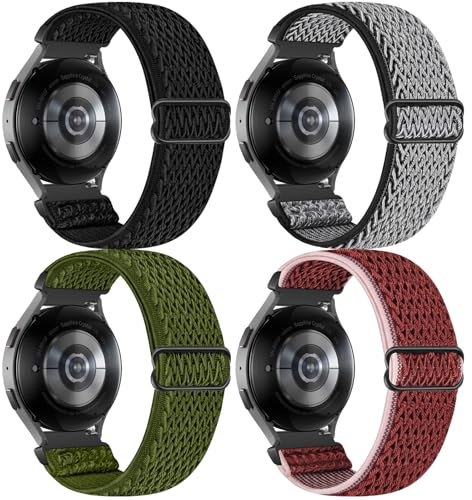 20mm Armband für Garmin Forerunner 55/158/165/245/645/570(42mm)/Vivoactive 6/5/3/Garmin Venu Sq 2 Music/Venu 2 Plus/Vivomove Trend, Nylon Elastisch Armband für Amazfit Active 2/Active/Polar Ignite 3