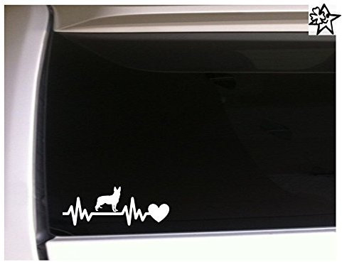 myrockshirt Herzschlag Aufkleber German Shepherd 20cm Sticker Herz Fan Hobby Leidenschaft Liebe für Auto Autoaufkleber