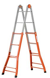 SCALA IN ACCIAIO VERNICIATO TELESCOPICA PEPPINA SUPER GIERRE ALTEZZA max 4.28