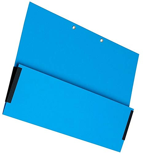 Einhänge-Vorhefttasche, Stecktasche für Urkunden und Akten, Dokumentenmappe, mit Dokumententasche und Ösen zum Abheften, 50 Stück, Blau