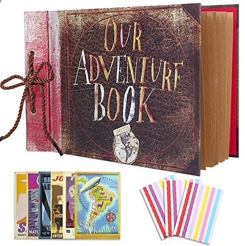 Vienrose Our Adventure Book Up Scrapbook Photo Album DIY Memory Scrap Book Hard Cover Anniversary Couple Gifts for Men Boyfriend Gifts