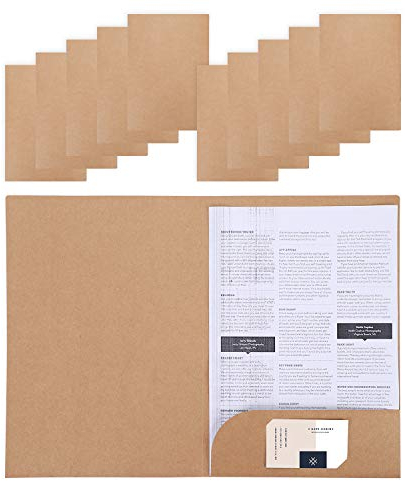 Dokumentenmappe 10 Stück Aktenmappe A4 Kraftpapier Ordnungsmappe Büro Schule Sammelmappe Projektmappe Einfügbare Aktenordner Aktenhülle mit Klappe Robuste Mappe Ordner für Dokument Papier Verträge