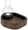 Gedeko Kleine Holzschale mit Windlicht Teelichthalter mit Schale Holz Rund Oval Braun