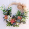SUREH Couronne de Plantes Grasses d'été d'extérieur de 40,6 cm pour Porte d'entrée avec nœud noué, Couronne de Verdure Artificielle de Printemps de Ferme, Couronne de Feuilles Vertes Faite à la Main
