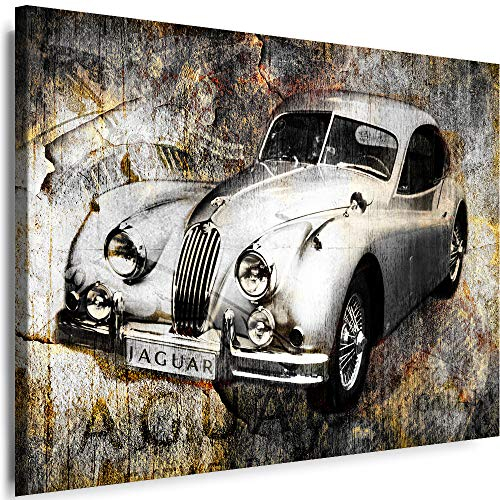 Myartstyle - Bilder Auto Jaguar xk 142 120 x 80 cm Leinwandbilder XXL - 1 Teilige Wandbilder Oldtimer Kunstdrucke w-a-2024-071