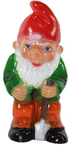 Gartenzwerg Deko Garten Figur Zwerg Gärtner stehend mit Spaten in der Hand aus Kunststoff H 30 cm