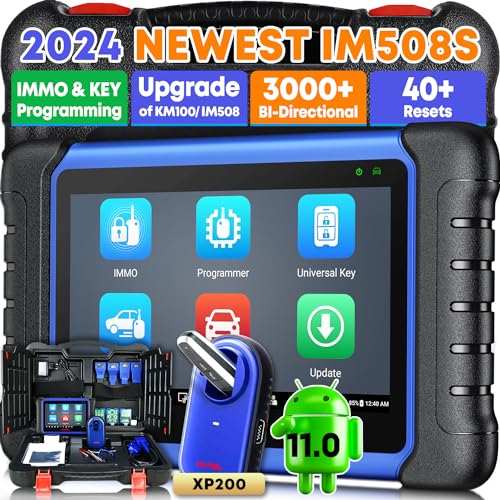 Autel MaxiIM IM508S Key Fob Programming Tool, 2025 Up of IM508 KM100, Bidirectional Diagnostic Scanner with XP200 Programmer, 2-Year Update, 3000+ Tests, 40+ Resets, All Sys Scan, Smart & Expert Mode