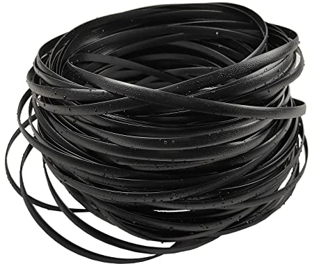 RNY Schwarzes Polyethylen-Kunststoff-Rattan, synthetisches Korbgeflecht, Reparaturmaterial zum Stricken und Reparieren, Rattanstuhl, Tischkorb (schwarz, 15 m)
