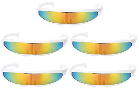 Colcolo 5er Set Futuristische Brille Sonnenbrille Lustige Partbrille Spaßbrille