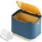 YAGGOOD Small desk bin mini waste bin with lid kids dustbin trash can for classic desk, desktop, bedroom, office table top bin in blue and yellow color