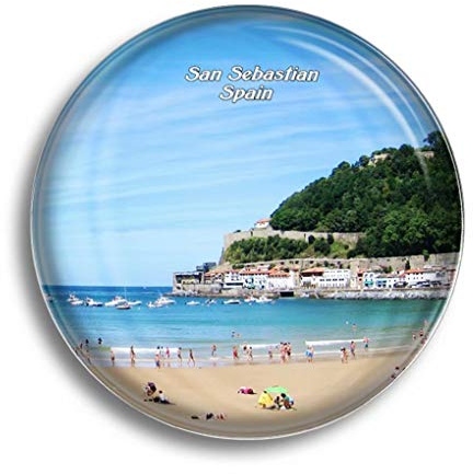 Kühlschrankmagnet Spanien La Concha Strand San Sebastian Glasmagnete für Kühlschrank Souvenirs Niedlicher Kristallmagnet Dekor für Whiteboard Büro Zuhause Geschenk