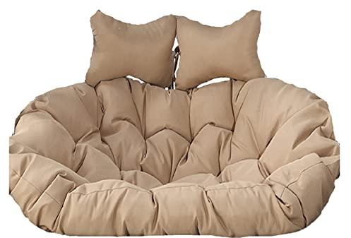 Yadlan 2 Personen HäNgende Schaukel Kissen, HäNgender Sessel Outdoor Sitzkissen, Wasserdicht HäNgekorb Sessel Twin Kissen, Durable Kratzfest Polyrattan HäNgestuhl Sitzauflagen Sahne