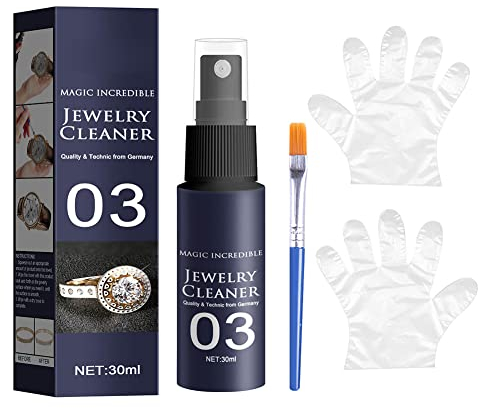 Jewellery Cleaner Spray, 30ml Quick Jewelry Cleaning Spray Reinigungsspray Diamond-Shine Watch Diamond Jewelry Cleaner für Brillen, Schmuck, Armbanduhren, Ringe, Armbänder, Halsketten, Ohrringe
