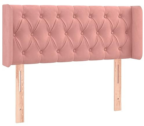 vidaXL Kopfteil mit Ohren Polsterkopfteil Betthaupt Bettkopfteil für Bett Bettgestell Bettzubehör Schlafzimmer Rosa 93x16x78/88cm Samt