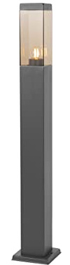 Qazqa Modern außen Pollerleuchte, Wegeleuchte, Pollerlampe für den Garten - Malios - Bronze, max. 60W, Geeignet für LED, 80cm, IP44, Rechteckig