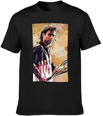 Andre Agassi Fan Art Men's T-Shirt Unisex Black Cotton Print Tee Shirts L