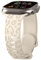 CeiBand Léopard Bracelet Gravé pour 38mm 40mm 41mm 42mm 44mm 45mm 46mm 49mm, Sport Bande Souple Fleur Silicone pour Apple Watch Series 8/7/6/5/4/3/SE 2(iwatch 42mm/44mm/45mm/49mm, Blanc Cassé)