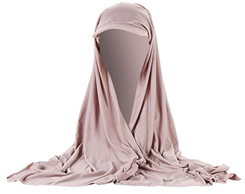 Chic Hijab Für Damen Türkisch Kopftuch Muslim Damen Visor Bandana mit Schirm Haarband Baumwolle Beanie Frauen Konfektionskleidung Schal Kleider, Muslim Weicher Jersey Kopftücher, Burka