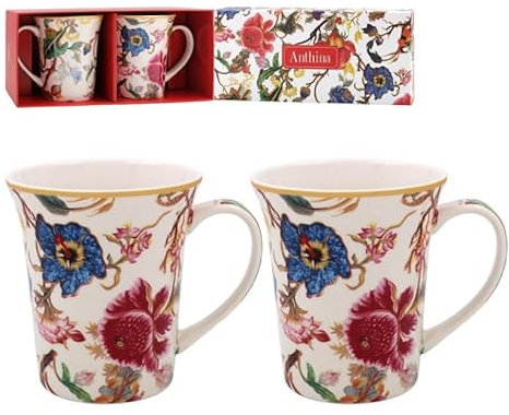 Lesser & Pavey Anthina - Juego de 2 tazas de café de cerámica para el hogar o el trabajo, juego de tazas de diseño premium para todas las ocasiones, bonitas tazas para té, café y bebidas calientes