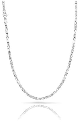 TAIPAN 925 Silber 4mm Königskette - Schmuck, Halskette, hochglanzpoliert, 50cm - 70cm, vierkant (55cm)