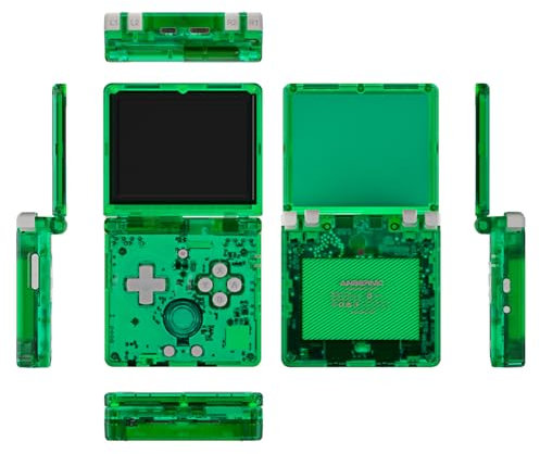 RG35XXSP Retro Handheld Game Console, 3,5 pollici IPS Screen Linux System Built-in 64G TF Card 5532 Games Support Music Video e-Book and HDMI TV Output (RG35XXSP-Green)