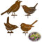 Rostiges Vögel Gartenstecker Deko Rost, 4 Metall Vogel Stecker mit Schraubgewinde für Herbst Garten, Terrasse, Balkon, Blumentopf, Holz Zaunfiguren