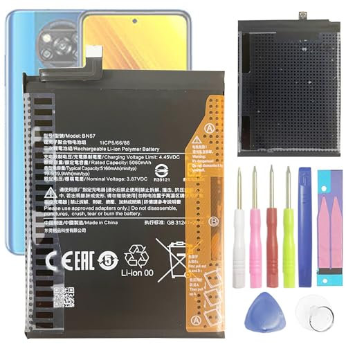 Aousavo BN57 batería de repuesto BN57 compatible con Xiaomi Poco X3 NFC M2007J20CG, M2007J20CT BN57