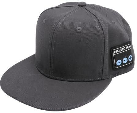 Hat with Bluetooth Speaker, Adjustable Music Hat, Rechargeable Hat with Headphones for Outdoor Sports for Cycling, Running, Fishing (Black Grey)
