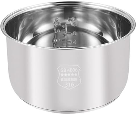 Reiskocher Innentopf, 4L 4,7 Hoch Reiskocher -Topfersatz mit Skala, Edelstahl Glattes Waschtreizkocher Liner