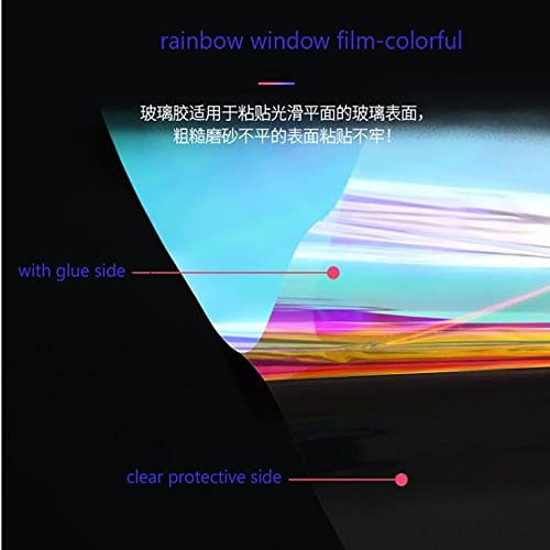 Película de vinilo dicroica unidireccional para ventana, 50 cm x 300 cm, vinilo decorativo para ventana, cristal, efecto arcoíris, película de privacidad para el hogar y la oficina 1