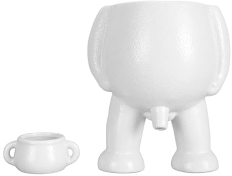 Joyzan Pinkeln Pflanzen Topf, Lustiger Körper mit Entwässerung Vase Heim Einzigartig für Indoor Outdoor Kreativ Garten Statue Keramik Handarbeit Menschliche Neuheit Urkomische (Weiß)