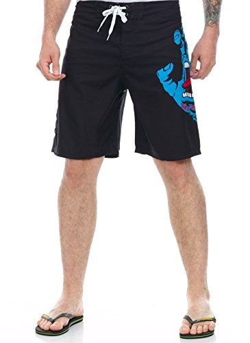 Santa Cruz Men's Swimming Shorts Screaming Hand Red M, Black, 30