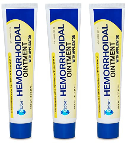 Hemorrhoidal Pain Relief Ointment 2 oz (56g) Per Tube Hemorrhoid Treatment for Fast Acting Itch, Swelling, and Maximum Strength Pain Relief (3 Pack)