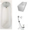 Badewanne Stahl KOMPLETT SET 170x70cm + Wannenträger + Ablaufgarnitur weiß