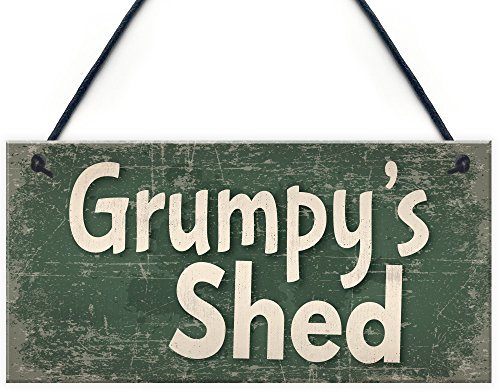 Red Ocean Shed Signs Grumpy's Shed House Door Plaque Garden SummerHouse Sign Gifts For Dad
