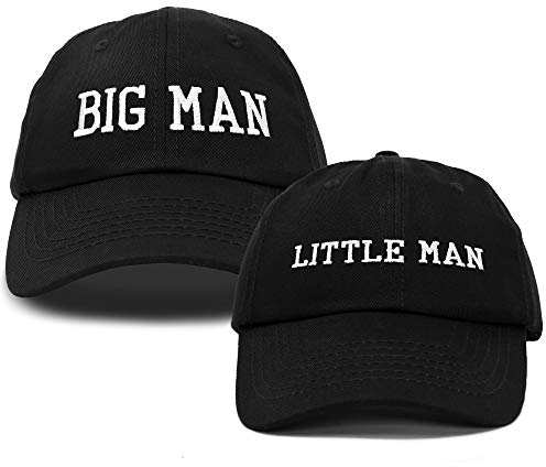 DALIX Mütze mit Aufschrift Big Man Little Man, für Vater und Sohn, passende Mütze, lustiges Geschenk, Schwarz, Einheitsgröße
