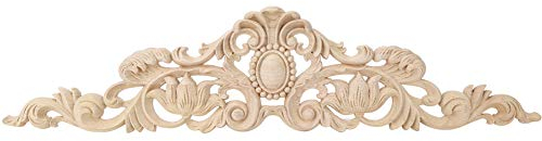 Queen.Y Holzornamente für Möbel, Lange Schnitzerei Ecke Holz Ornament, Natürliche Holzornamente Handgemacht 19,7x4,7 Zoll für Rahmen Ecke Onlay Abziehbild Dekoration