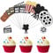 Filmabend Cake Topper Geburtstag 12 Stk Happy Birthday Tortendeko Kuchen Topper Tortenaufsatz Kuchendeckel für Kino Film Thema Party Baby Shower Party Dekorationen Lieferungen Hochzeits Abschlussfeier