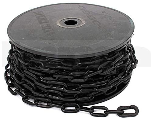 BSD Schwarz Kunststoffkette - 6mm x 25m - Kunststoff Kette, Absperrkette, Dekorative Kette
