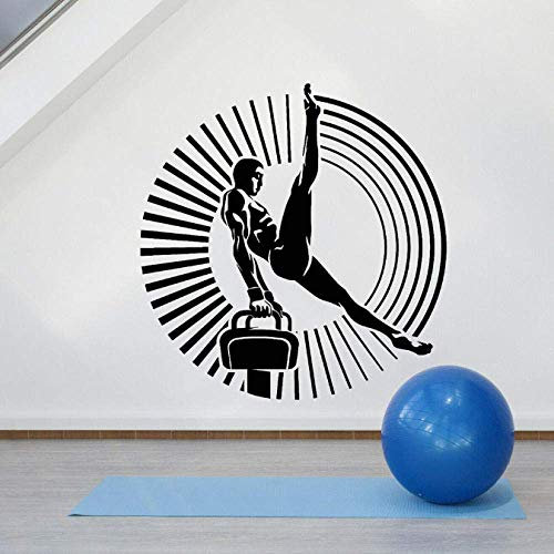 Akrobatische Vinyl Wandtattoos Gymnastik Wandaufkleber Luftsportler Turner Sport Heimdekoration Wohnzimmerzubehör 30X30Cm